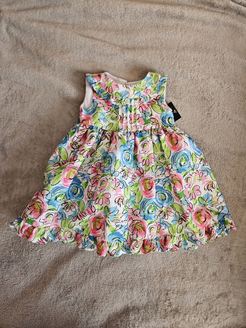 Holiday Editions Floral Sleeveless Dress in Pink, Blue, Green 18M